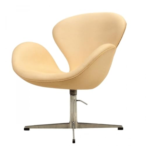 Image of Modern Swivel Lounge Chair with Hydraulic Lift for Home Office Hotel Cafe (Light Beige)