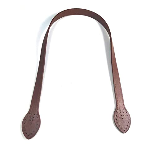 NYMFEA Yaoqijie 1 par de alças de couro, bolsas de ombro duráveis, cinto removível, alças com alça de folha para meninas, alça de mala de substituição feita à mão, 61 cm, Café