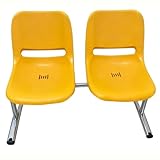 QSNYJPL Silla Sala de Espera de 2 Asientos, Silla de Espera con Estructura de Acero, Muebles de Área de Recepción con Respaldo para Peluquería, Decoración de Cafetería(Yellow)