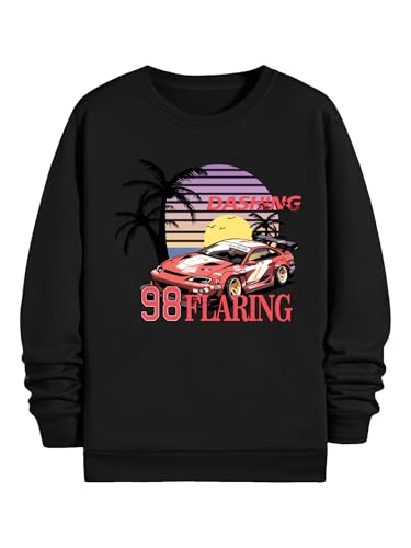 MakeMeChic Men's Letter Graphic Sweatshirts Long Sleeve Round Neck Fall Pullover Tops