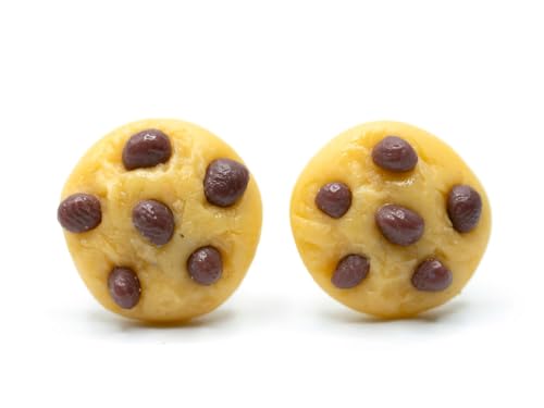 Boucles d'oreilles biscuit pépites de chocolat Miniblings bouchon rond