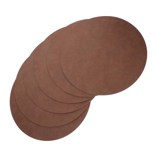 Sets de table ronds en PU marron café imperméables Mikikit lavables pour salle à manger - 2