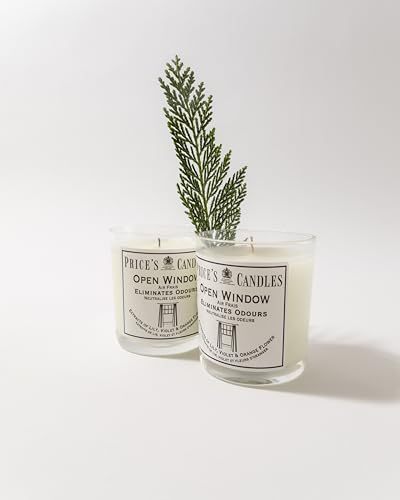 Price's - Open Window Jar Candle - Odour Eliminating Candle - Made with Lily, Violet and Orange Flower Extracts - Clean, Fresh, Quality Fragrance - Long Lasting Scent