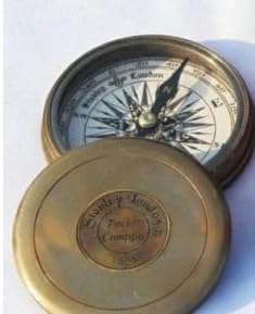 Brújula Náutica Vintage de Latón con Caja de Madera Estilo Antiguo miniatura 3