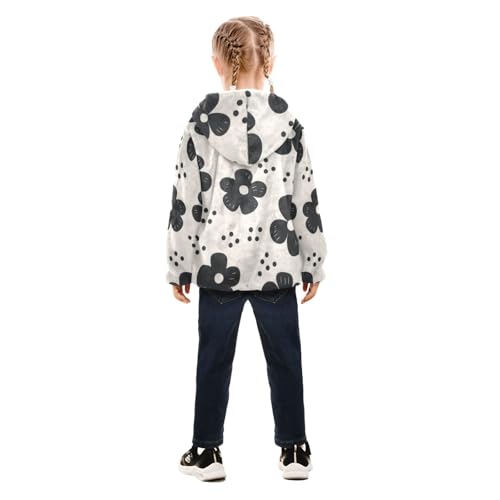 GuoChe Black Flowers Boy Hooded Fleece Jacket4