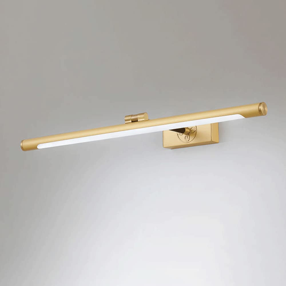 Led Spiegelfrontleuchte Moderne Kupferwandleuchte, Badezimmerbeleuchtung Acryllampenschirm Über Spiegelleuchte, Einziehbarer Lichtarm Bilderleuchte Für Schlafzimmer Wohn,Gold-45cm