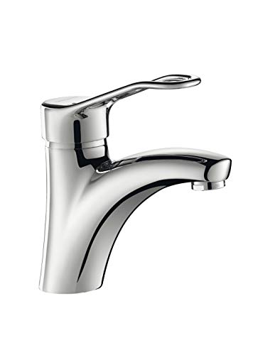 Mitigeur de lavabo à bec fixe H85, commande par manette ajourée, avec vidage laiton 33x42 à tirette et cartouche standar