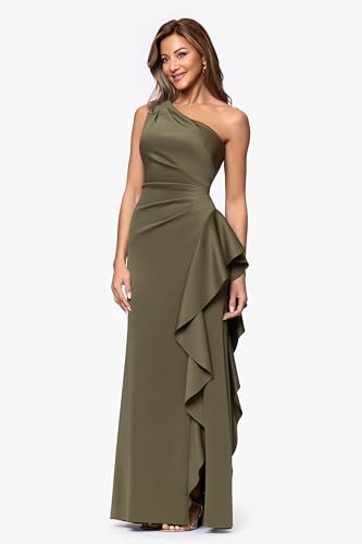 Image of Xscape Women's Off The Shoulder Sequin Floral Lace Overlay Formal Gown with Sweetheart Neckline
