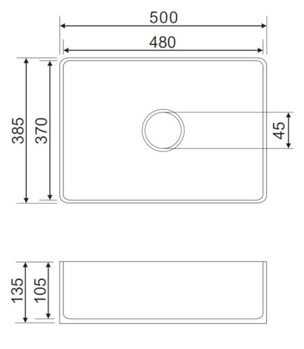 Omnires CORONA500BP, Aufsatzwaschbecken, 50 x 39 cm CORONA, White gloss