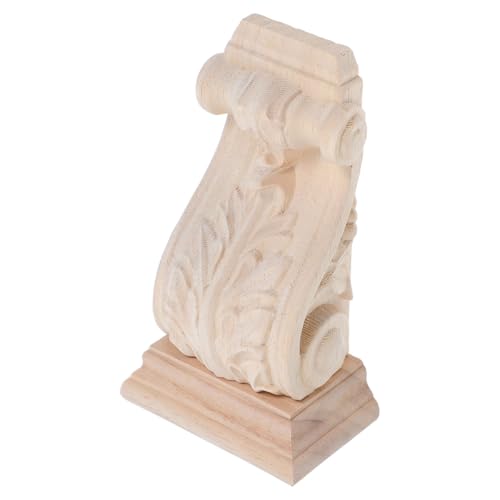 Yardenfun Console en Bois Sculpté Européen, Ornementale Rustique 10x18x6 Cm, Console Décorative pour Étagères et Manteaux de Cheminée, Corbeau Mural Style Européen, Décoration Murale Bois