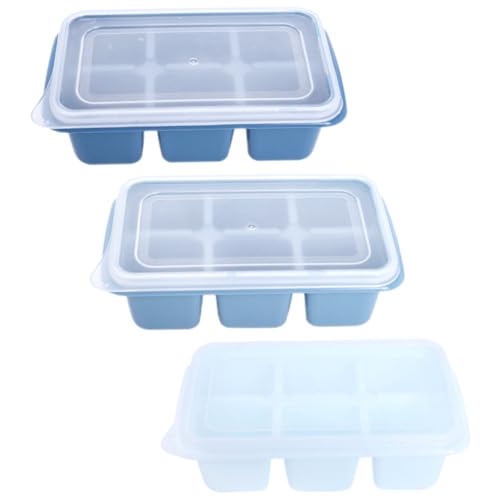 Bandeja para cubitos de hielo 3 pcs con tapa azul degradado miniatura 1