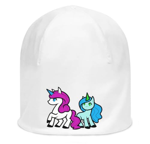 Bonnet en coton licorne blanc unisexe léger et extensible en taille unique pour le quotidien