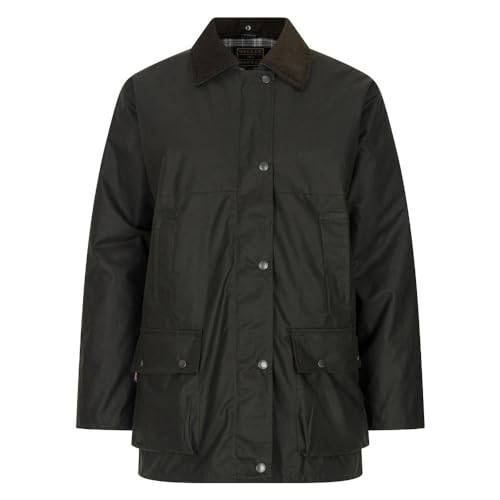 WALKER AND HAWKES - Damen Kirkstall gewachste Gepolsterte Jacke - Olivgrün...