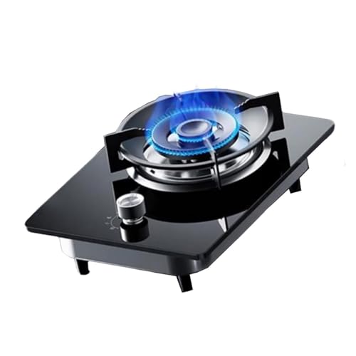 THEGA Estufa De Gas De 1 Quemador, Cocina Portátil De Encimera, Sartén De Alta Potencia De 5,2 KW, con Protección contra Llamas, Ideal para Camping, Autocaravanas Y Barbacoas(NG)