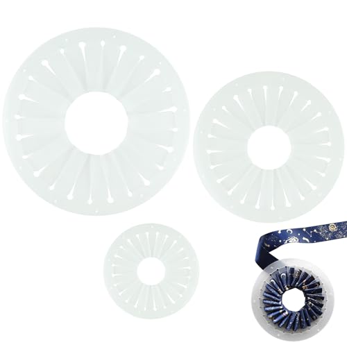 3Pcs Rosette Maker Set - Ribbon Flower Making Tool for Badge Button Brooch Ornaments DIY Craft Template for Beginners