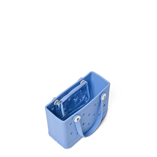 Image of BOGG BAG Bitty Small Tote - 11 inch x 8.5 inch x 4.5 inch - Durable, Washable, Tip-proof - Beach, Pool, Boat, Work, Sports (Carolina on My Mind with White Buttons)