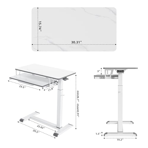 Mesa de cama de hospital ajustable para laptop con cajón integrado 5