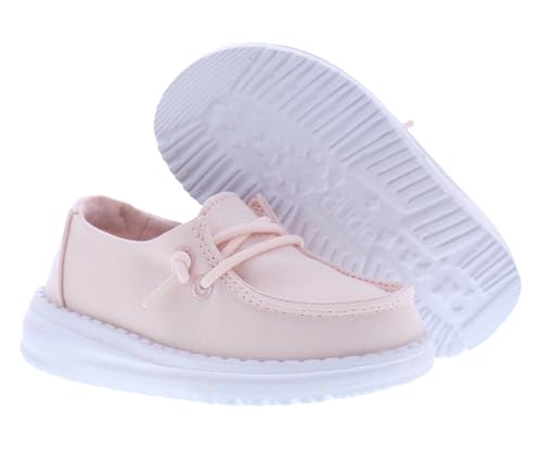 Image of HEYDUDE Wendy Slub Infant /Toddler Shoes Size 5, Color: Pink /Pure White /Pink