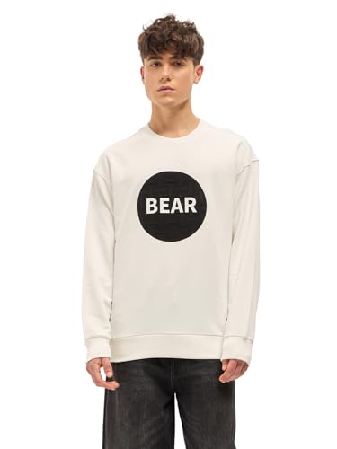 Image of THE BEAR HOUSE Men Typography Printed Round Neck Cotton Pullover Sweatshirt