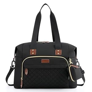 Tuwubi Diaper Bag Tote,Baby Diaper Bag with Pacifier Case Large Travel Diaper Tote Caddy for Mom and Dad Multifunction Large Baby Bag – M-Black