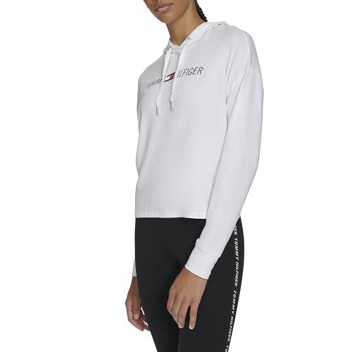 Image of Tommy Hilfiger Women's Lightweight Logo Hoodie Sweatshirt