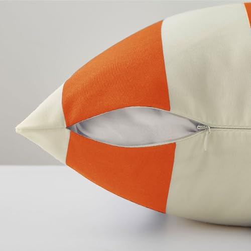 Image of Allorry Outdoor Pillow Covers 12x20 Set of 2 Orange Striped Decoration Throw Pillow Covers for Spring Summer Outdoor Waterproof Garden Patio Furniture Sofa Bed Home Decor JB007-I12