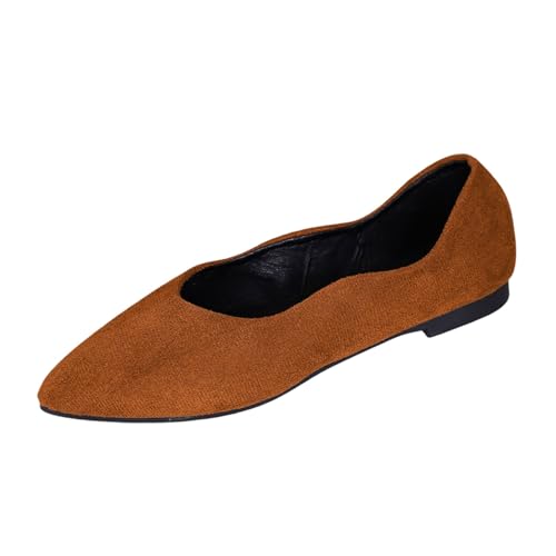 Women's Casual Suede Flat Shoes Closed Toe Comfortable Footwear for Daily Wear Jeans Outfits All Season Versatile