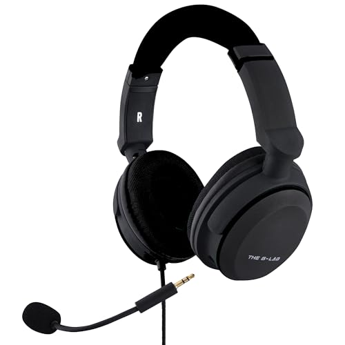 The G-Lab Korp Carbon Gaming Headset – Mikrofon Gamer mit verstärktem Bass, abnehmbares Mikrofon, bequem und leicht – kompatibel mit Xbox One PC PS5 Switch Smartphone (schwarz)