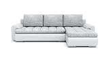 Sofini Ecksofa Tokio VI mit Schlaffunktion! Best Ecksofa! Wohnlandschaft mit Bettkasten! (Lawa 9+ Soft 17 Rechts)