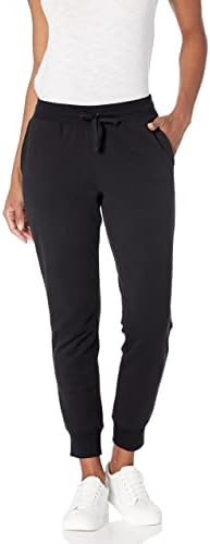 Amazon Essentials Women's French Terry Fleece Jogger Sweatpant (Available in Plus Size), Black, Medium