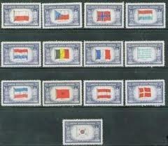 1943-44 U. S. Overrun Nations (Flags) #909-21 Mint Stamp Set