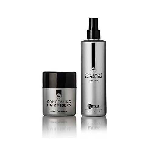 Kmax Concealing Hair Fibers - Starter Kit Color Fibre capillari + Lacca aglutinante Castano Scuro
