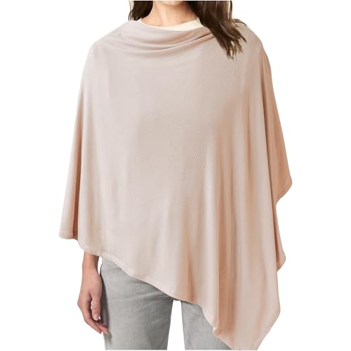 Image of Konssy Knit Nursing Cover for Breastfeeding, 360 Full Privacy Breathable Breastfeeding Cover, Multi-use Carseat Canopy(Beige)