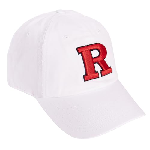 Desert Cactus Rutger University Baseball Hat New Jersey Scarlet Knights Brimmed Embroidered Cap - Adjustable Cloth Strap - A (US Alpha One Size White)