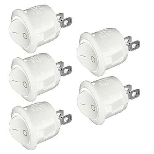 Interruptor basculante redondo 12v de 2 pines SPST para furgoneta y caravana pack de 10 unidades