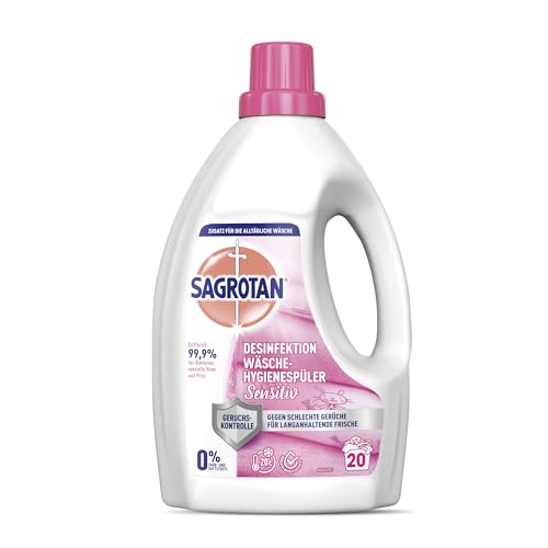 Sagrotan Wäsche-Hygienespüler Sensitiv 0% – Desinfektionsspüler für hygienisch saubere und frische, ohne Farb- und Duftstoffe – 4 x 1,5 l Reiniger im praktischen Vorteilspack 3