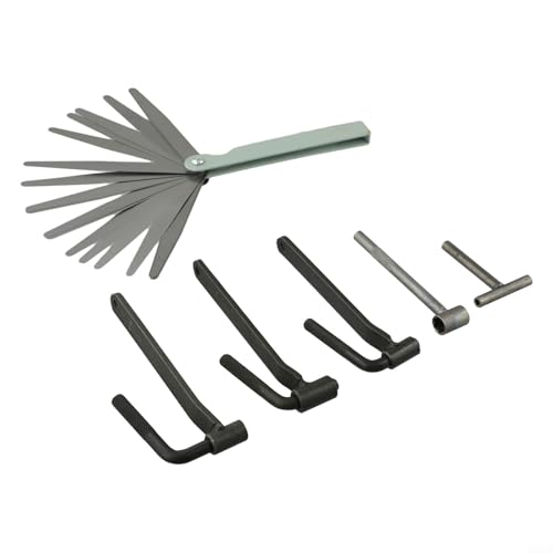 Set di 6 attrezzi per la regolazione della valvola del motore del motociclo con chiave regolabile, spessimetro e impugnatura a T per scooter, kit chiave a vite da 8/9/10 mm