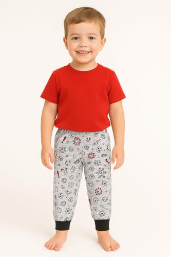 Image of EIO Unisex Cotton Pajama Pants for Boys & Girls Combo Pack | Kids & Baby Soft Sleepwear Pyjamas Combo Pack | Toddler Breathable Nightwear Bottoms