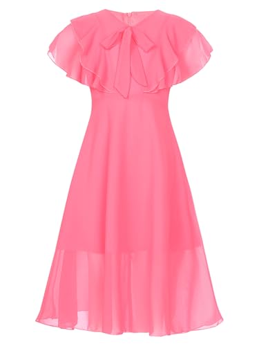 CHICTRY Kid Girls Solid Color Chiffon Wedding Birthday Party Dress Dance Prom Gown Formal Dress3