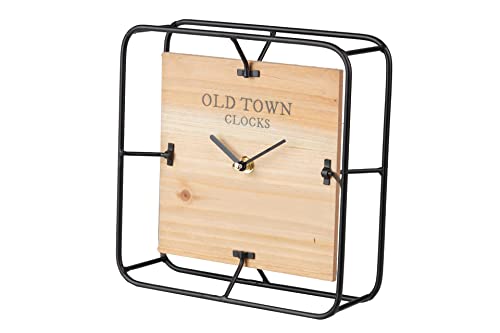Adda Home Reloj Sobremesa Metal Madera 21,5X6,5X21,5 Cm