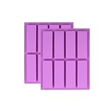 Moules à Chocolat,2 PCS Moules Rectangulaires en Silicone à 8 Cavités Réutilisables,Moule Barre de Céréales pour Barres Chocolatées et Barres énergétiques pour la Cuisson du Pain,du Cheesecake
