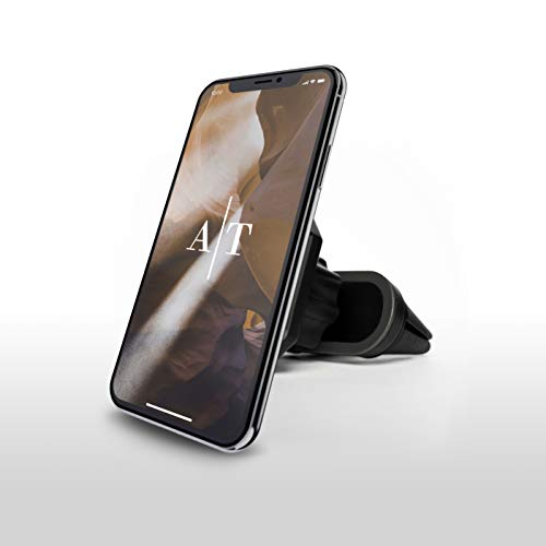 Auto Tech Car Mount, Universal Air Vent Magnetic Phone Car Mounts Holder for iPhone Xs Max XR X 8 7 Plus 6S 6 SE, Galaxy S9 S8 S7 Edge, LG G6, Note 8 5 Mini Tablet (Compatible Most Case) (Silver Trim)