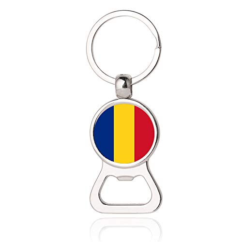 Llavero abrebotellas estilo bandera nacional de Rumanía, regalo creativo de recuerdo