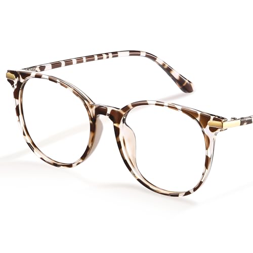 Gaoye Blue Light Blocking Glasses, Retro Round Eyewear Frame Anti Eyestrain Computer Glasses for Women Men (*Leopard)