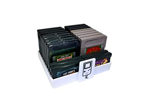 Image of Collector Craft White Video Game Tray, Holds 20 Games, Cartridge Holder, Retro Video Game Collection, Compatible with Nintendo Gameboy, Advance, and Color