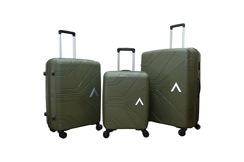 Image of VIP Polypropylene Aristocrat Hard Shell Luggage Set, 55 /66 /76 cm,Set of 3 Suitcases with 8 Spinner Wheels,Number Lock and 7 Years International Warranty (Ivory Green)