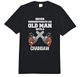 Never Underestimate an Old Man Chainsaw Carpenter Lumberjack Comfort Colors Adult Heavyweight T-Shirt