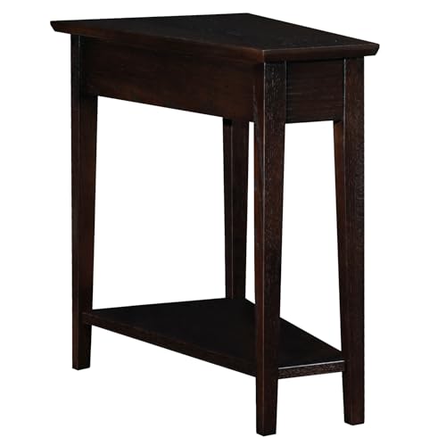 Image of Leick Home Teegan Wedge End Table, 15 inch, Chocolate Oak