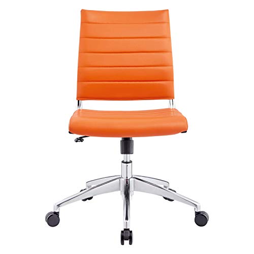 Modway Eei-1525-Ora Jive Ribbed Armless Mid Back Swivel Conference Chair In Orange #TOP5
