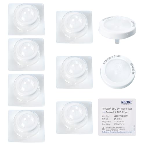 Image of Pack of 10 Hydrophobic PTFE Syringe Filters 0.2μm 25mm for Air Venting, Sterile Individually Packaged